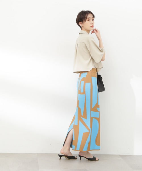 N.（N. Natural Beauty Basic）（エヌエヌナチュラルビューティーベーシック）の「◆クロップドショートシャツ（シャツ/ブラウス・レディース・サンドベージュ/チャコール/ブルー・MEDIUM）」の10枚目の写真