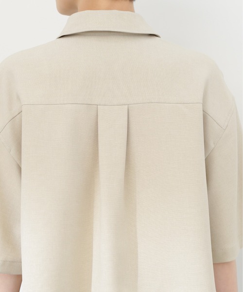 N.（N. Natural Beauty Basic）（エヌエヌナチュラルビューティーベーシック）の「◆クロップドショートシャツ（シャツ/ブラウス・レディース・サンドベージュ/チャコール/ブルー・MEDIUM）」の14枚目の写真