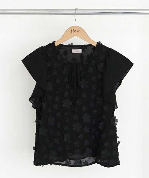flower（フラワー）の「フローラルモチーフブラウス（シャツ/ブラウス・レディース・ブラック/アイボリー・FREE）」の20枚目の写真