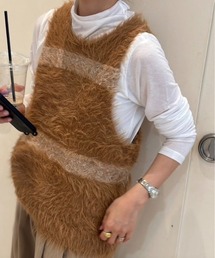 AGAWD ボーダーモヘヤライクベスト