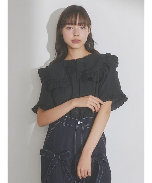 merry jenny(メリージェニー)の「ビッグフリルカラーブラウス(シャツ/ブラウス・レディース・オフホワイト/ブルー・FREE)」の13枚目の写真