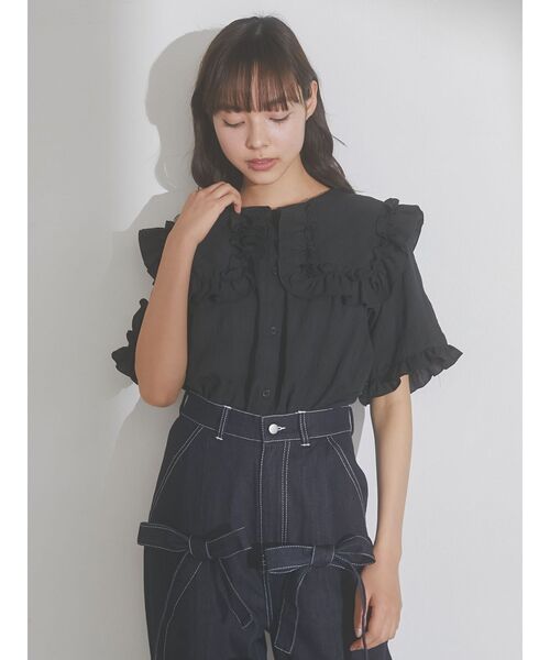 merry jenny(メリージェニー)の「ビッグフリルカラーブラウス(シャツ/ブラウス・レディース・オフホワイト/ブルー・FREE)」の20枚目の写真