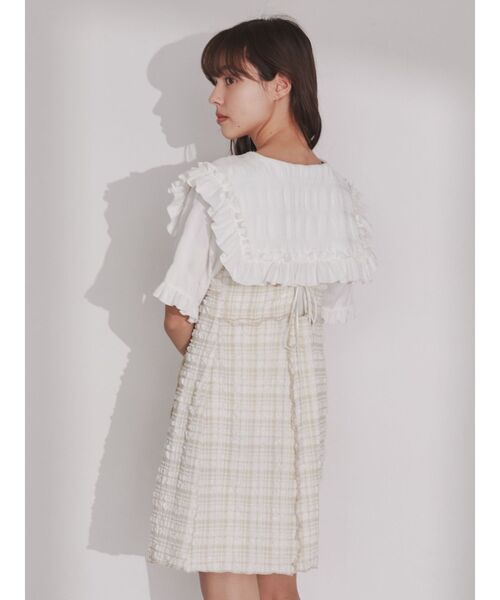 merry jenny(メリージェニー)の「ビッグフリルカラーブラウス(シャツ/ブラウス・レディース・オフホワイト/ブルー・FREE)」の4枚目の写真