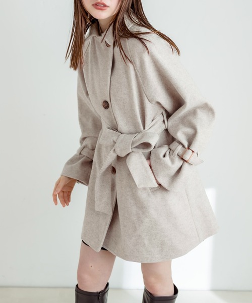 OLIVE des OLIVE(オリーブデオリーブ)の「【WEB限定】ミドル丈コート 1032080020(ステンカラーコート・レディース・チャコールグレー/ブラック/ベージュ/ブラウン・FREE)」の14枚目の写真