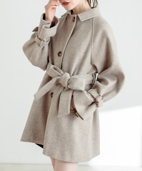 OLIVE des OLIVE(オリーブデオリーブ)の「【WEB限定】ミドル丈コート 1032080020(ステンカラーコート・レディース・チャコールグレー/ブラック/ベージュ/ブラウン・FREE)」の15枚目の写真