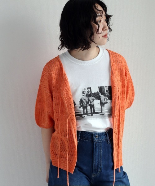 cepo(セポ)の「ミックスカラー サマーボレロカーディガン(カーディガン/ボレロ・レディース・ブラック/グレー/オレンジ/グリーン・M)」の4枚目の写真