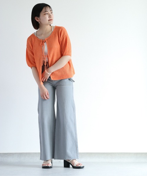 cepo(セポ)の「ミックスカラー サマーボレロカーディガン(カーディガン/ボレロ・レディース・ブラック/グレー/オレンジ/グリーン・M)」の9枚目の写真