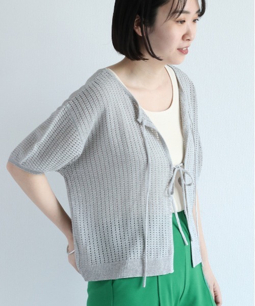 cepo(セポ)の「ミックスカラー サマーボレロカーディガン(カーディガン/ボレロ・レディース・ブラック/グレー/オレンジ/グリーン・M)」の6枚目の写真