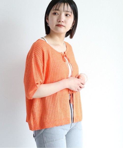 cepo(セポ)の「ミックスカラー サマーボレロカーディガン(カーディガン/ボレロ・レディース・ブラック/グレー/オレンジ/グリーン・M)」の18枚目の写真