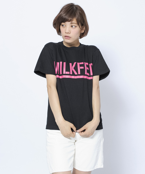 MILKFED.（ミルクフェド）の「S/S TEE BIG LOGO STENCIL A　（Tシャツ/ビッグロゴ）（Tシャツ/カットソー・レディース・ホワイト/ブラック/ネイビー/レッド・MEDIUM/SMALL）」の3枚目の写真