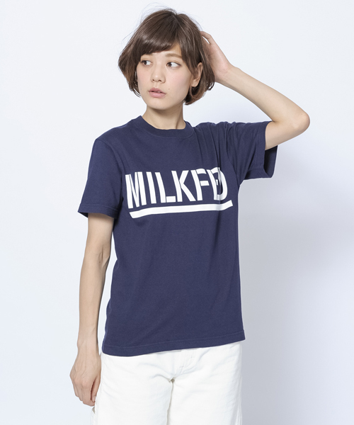 MILKFED.（ミルクフェド）の「S/S TEE BIG LOGO STENCIL A　（Tシャツ/ビッグロゴ）（Tシャツ/カットソー・レディース・ホワイト/ブラック/ネイビー/レッド・MEDIUM/SMALL）」の6枚目の写真