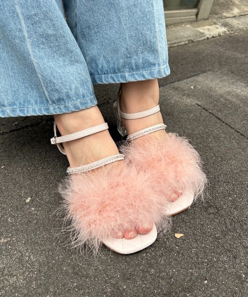 one after another NICE CLAUP（ワンアフターアナザーナイスクラップ）の「マラボービジューサンダル（サンダル・レディース・ピンク/ブラック/アイボリー・SMALL/LARGE/MEDIUM）」の3枚目の写真