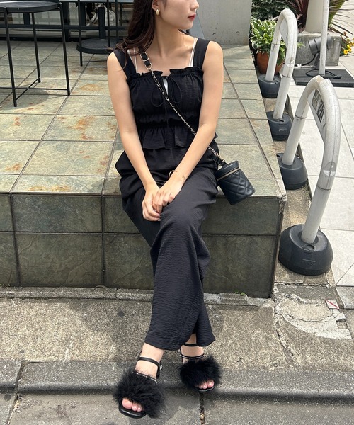 one after another NICE CLAUP（ワンアフターアナザーナイスクラップ）の「マラボービジューサンダル（サンダル・レディース・ピンク/ブラック/アイボリー・SMALL/LARGE/MEDIUM）」の11枚目の写真