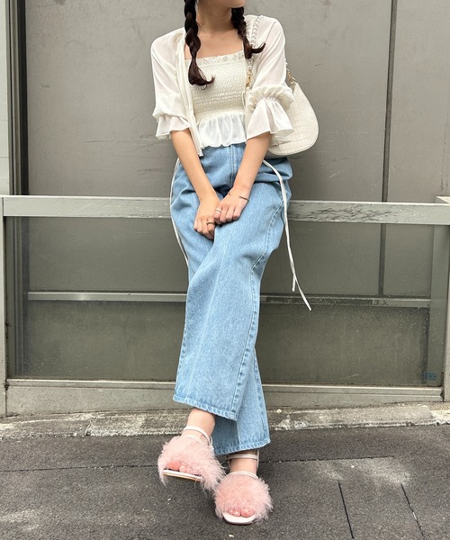 one after another NICE CLAUP（ワンアフターアナザーナイスクラップ）の「マラボービジューサンダル（サンダル・レディース・ピンク/ブラック/アイボリー・SMALL/LARGE/MEDIUM）」の7枚目の写真