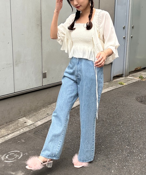 one after another NICE CLAUP（ワンアフターアナザーナイスクラップ）の「マラボービジューサンダル（サンダル・レディース・ピンク/ブラック/アイボリー・SMALL/LARGE/MEDIUM）」の8枚目の写真