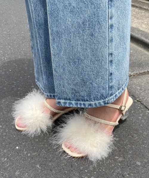 one after another NICE CLAUP（ワンアフターアナザーナイスクラップ）の「マラボービジューサンダル（サンダル・レディース・ピンク/ブラック/アイボリー・SMALL/LARGE/MEDIUM）」の4枚目の写真