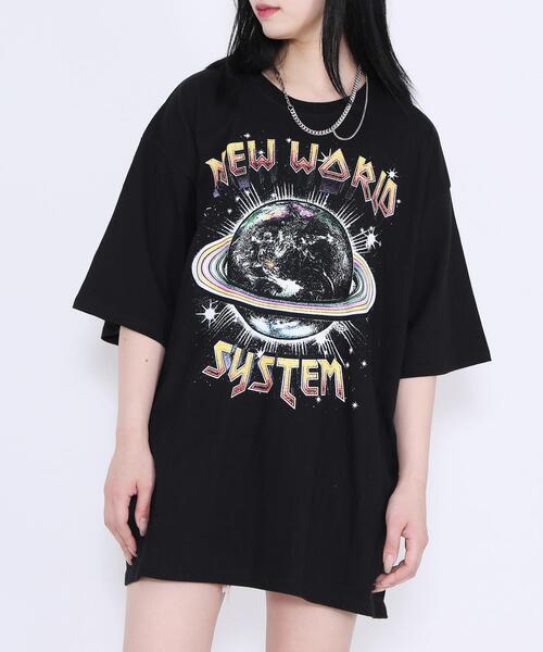Figments（フィグメンツ）の「NEW WORLDビッグTシャツ（Tシャツ/カットソー・レディース・ブラック・FREE）」の12枚目の写真