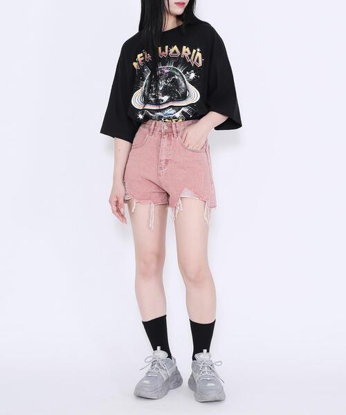 Figments（フィグメンツ）の「NEW WORLDビッグTシャツ（Tシャツ/カットソー・レディース・ブラック・FREE）」の14枚目の写真