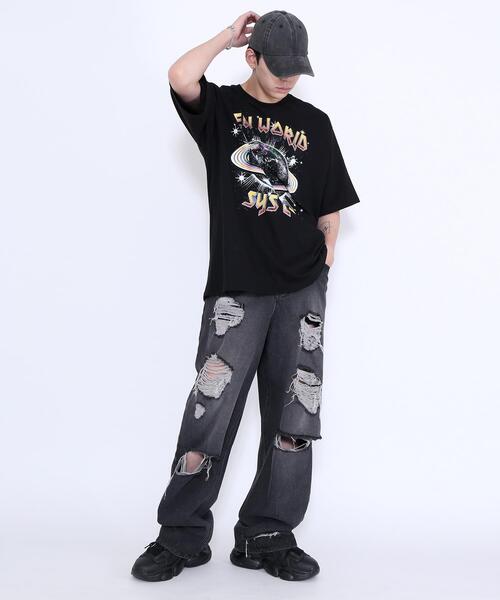 Figments（フィグメンツ）の「NEW WORLDビッグTシャツ（Tシャツ/カットソー・レディース・ブラック・FREE）」の15枚目の写真