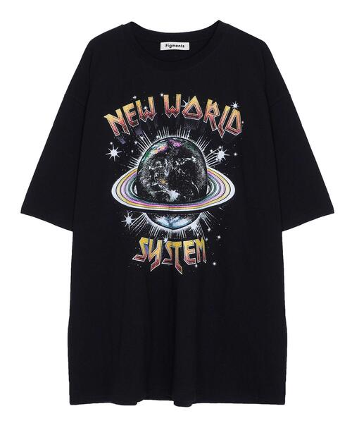 Figments（フィグメンツ）の「NEW WORLDビッグTシャツ（Tシャツ/カットソー・レディース・ブラック・FREE）」の17枚目の写真