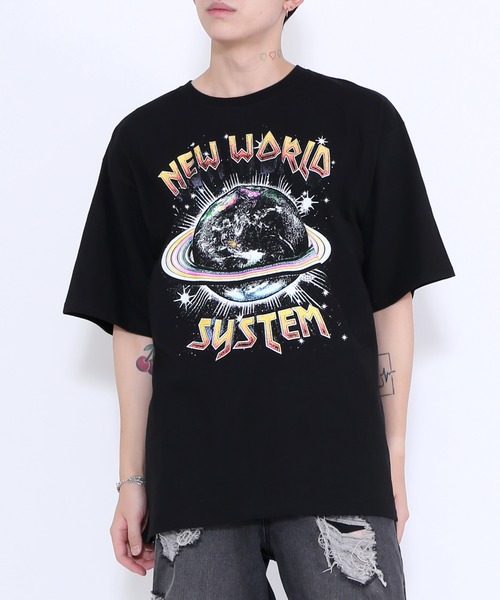 Figments（フィグメンツ）の「NEW WORLDビッグTシャツ（Tシャツ/カットソー・レディース・ブラック・FREE）」の5枚目の写真