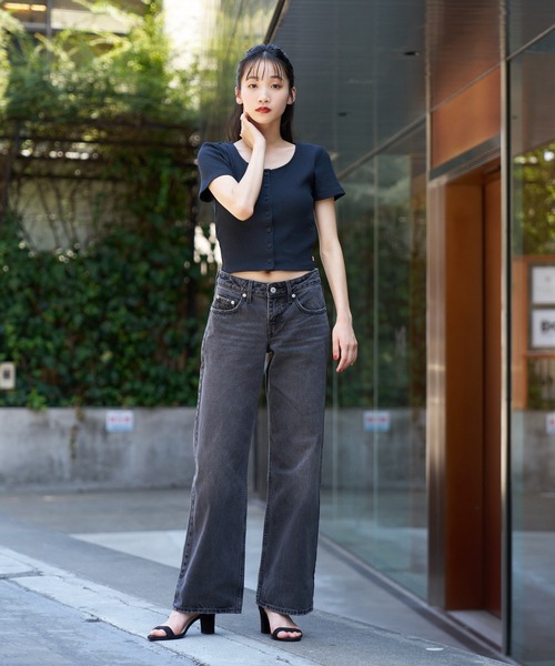 リーバイス Levis 【 Crew Neck Ribbed Knit Women 】 ファッション レディースファッション トップス その他トップス レ セール】Levi's/リーバイス クロップド丈 リブカーディガン