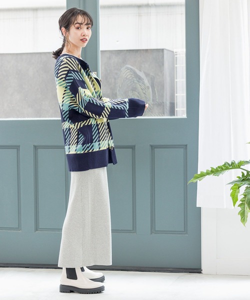 BAYFLOW（ベイフロー）の「マルチカラーチェックカーディガン（カーディガン/ボレロ・レディース・レッド/チャコール/ネイビー/ブルー・FREE）」の13枚目の写真