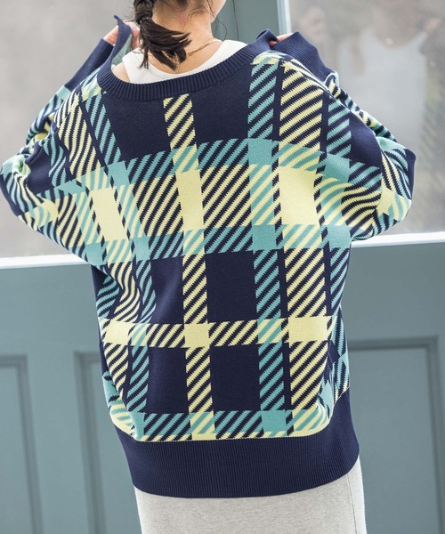 BAYFLOW（ベイフロー）の「マルチカラーチェックカーディガン