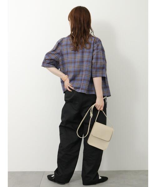 ehka sopo（エヘカソポ）の「チェックリボンブラウス（シャツ/ブラウス・レディース・グリーン/キャメル/ブルー/ベージュ・F）」の14枚目の写真