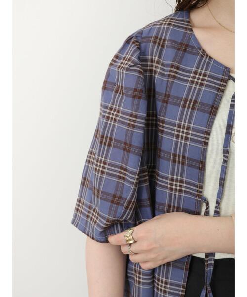 ehka sopo（エヘカソポ）の「チェックリボンブラウス（シャツ/ブラウス・レディース・グリーン/キャメル/ブルー/ベージュ・F）」の15枚目の写真