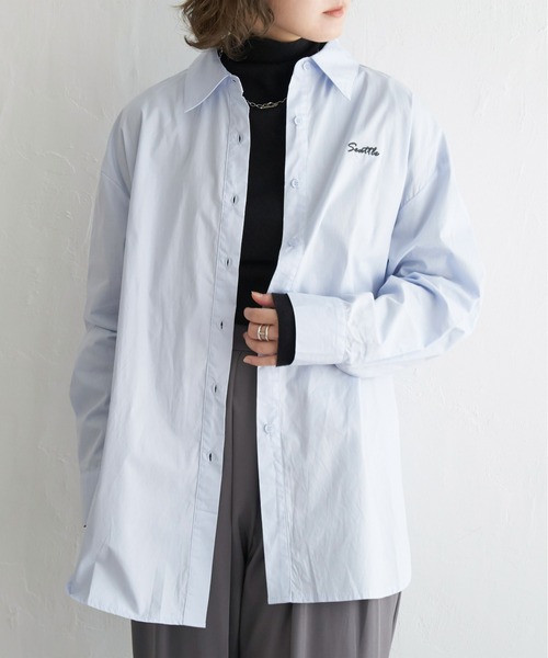 notch.(ノッチ)の「ロゴ刺繍シャツ(シャツ/ブラウス・レディース・ダークグレー/ブラウン/スカイブルー・M)」の15枚目の写真