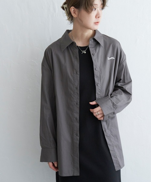 notch.(ノッチ)の「ロゴ刺繍シャツ(シャツ/ブラウス・レディース・ダークグレー/ブラウン/スカイブルー・M)」の21枚目の写真