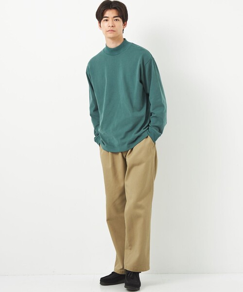 green label relaxing（グリーンレーベルリラクシング）の「ソフトピーチ モックネック カットソー（Tシャツ/カットソー・メンズ・オフホワイト/ライトブルー/ケリー/レッド・XL/M/S/L）」の5枚目の写真