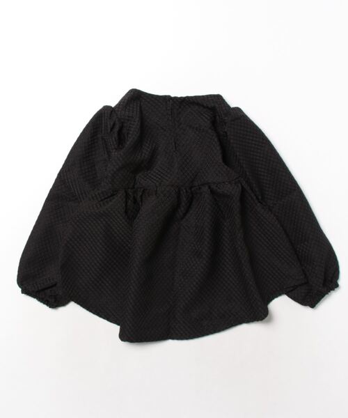 coca（coca）（コカ）の「キッズ　格子変わり織りスクエアネックブラウス（シャツ/ブラウス・キッズ・ホワイト/ブラック・110/120/130/140）」の9枚目の写真