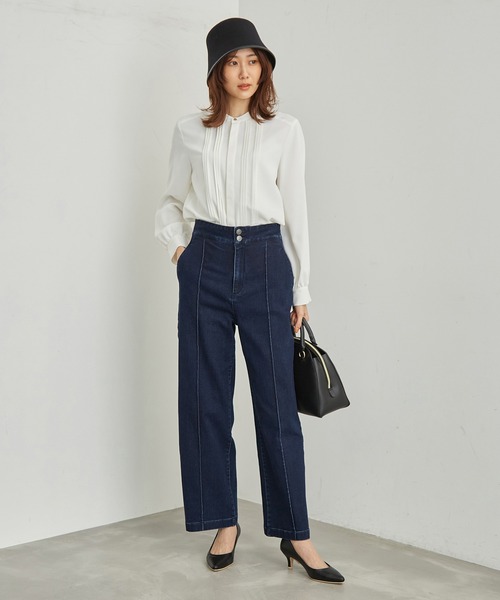 ROPE' PICNIC(ロペピクニック)の「白からの解放!多機能ブラウス/ピンタックブラウス(シャツ/ブラウス・レディース・ホワイト系その他/ベージュ系その他/ライトグレー/ネイビー・38)」の9枚目の写真