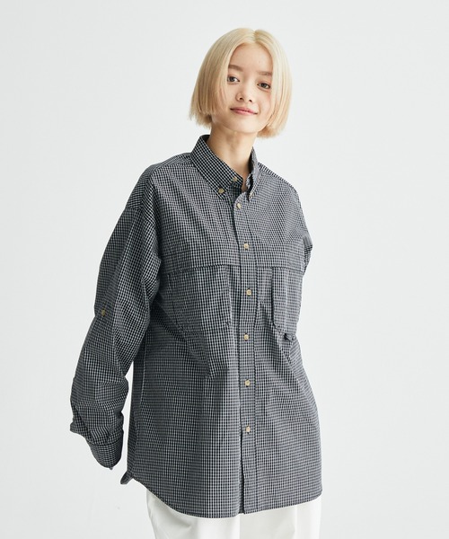 ocosic(オコジック)の「【ocosic】アウトドアオーバーサイズシャツ(シャツ/ブラウス・メンズ・ライトブルー/ホワイト系/ブラック系・L/M)」の5枚目の写真