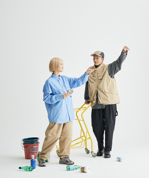 ocosic(オコジック)の「【ocosic】アウトドアオーバーサイズシャツ(シャツ/ブラウス・メンズ・ライトブルー/ホワイト系/ブラック系・L/M)」の10枚目の写真