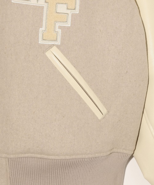 MILKFED.（ミルクフェド）の「VARSITY JACKET（スタジャン・レディース・ベージュ/ネイビー・ONE SIZE）」の11枚目の写真