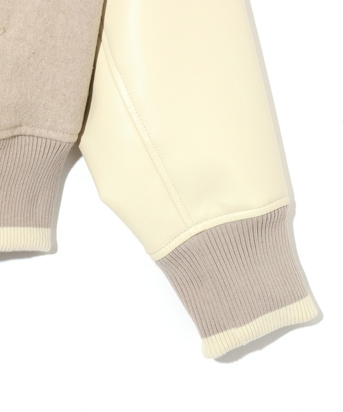 MILKFED.（ミルクフェド）の「VARSITY JACKET（スタジャン・レディース・ベージュ/ネイビー・ONE SIZE）」の13枚目の写真