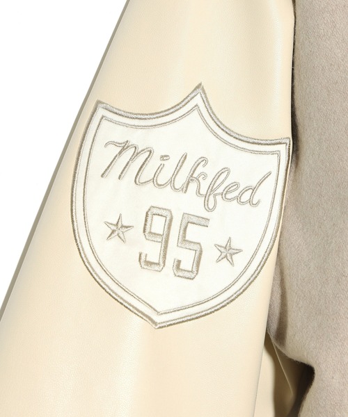 MILKFED.（ミルクフェド）の「VARSITY JACKET（スタジャン・レディース・ベージュ/ネイビー・ONE SIZE）」の14枚目の写真