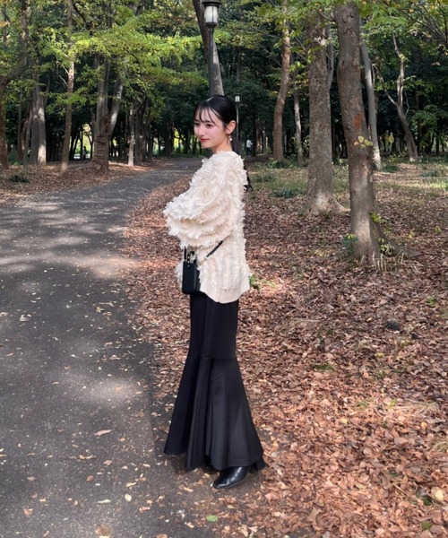 Bab(バブ)の「フリンジニットトップス(ニット/セーター・レディース・チャコールグレー/カーキ/アイボリー/キャメル/ホワイト・FREE)」の19枚目の写真