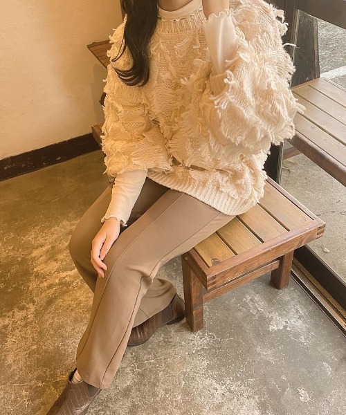 バブ Bab シャギーフリンジニット （BEIGE） バブ Bab シャギーフリンジニット （BEIGE） - ファッション通販