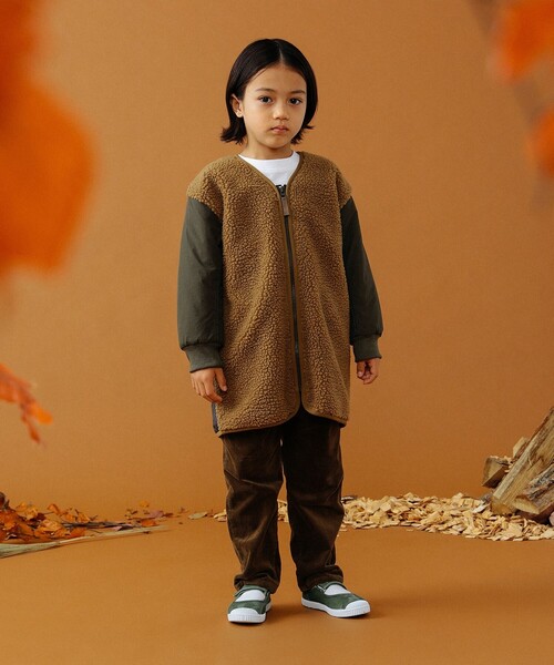 B:MING by BEAMS（ビーミングバイビームス）の「B:MING by BEAMS / ボア キルティング コート（100~140cm）（ノーカラーコート・キッズ・ブルー系その他/モカ・100/110/120/140/130）」の9枚目の写真