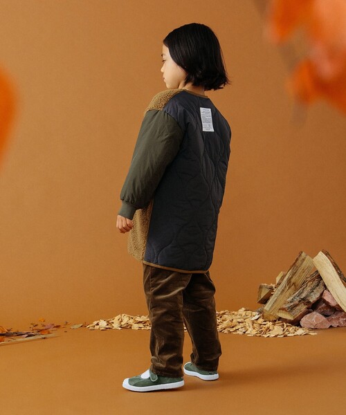 B:MING by BEAMS（ビーミングバイビームス）の「B:MING by BEAMS / ボア キルティング コート（100~140cm）（ノーカラーコート・キッズ・ブルー系その他/モカ・100/110/120/140/130）」の10枚目の写真