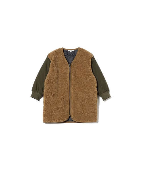 B:MING by BEAMS（ビーミングバイビームス）の「B:MING by BEAMS / ボア キルティング コート（100~140cm）（ノーカラーコート・キッズ・ブルー系その他/モカ・100/110/120/140/130）」の17枚目の写真