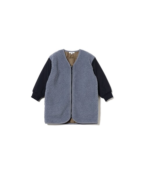 B:MING by BEAMS（ビーミングバイビームス）の「B:MING by BEAMS / ボア キルティング コート（100~140cm）（ノーカラーコート・キッズ・ブルー系その他/モカ・100/110/120/140/130）」の21枚目の写真