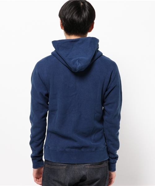 Denime（ドゥニーム）の「HEAVY SWEAT INDIGO ZIP PARKA/ヘビースウェットインディゴジップパーカー（パーカー・メンズ・ダークインディゴブルー/インディゴブルー・LARGE/MEDIUM/SMALL）」の14枚目の写真