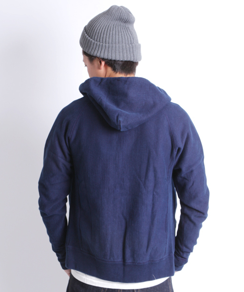 Denime（ドゥニーム）の「HEAVY SWEAT INDIGO ZIP PARKA/ヘビースウェットインディゴジップパーカー（パーカー・メンズ・ダークインディゴブルー/インディゴブルー・LARGE/MEDIUM/SMALL）」の10枚目の写真