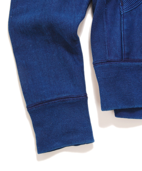 Denime（ドゥニーム）の「HEAVY SWEAT INDIGO ZIP PARKA/ヘビースウェットインディゴジップパーカー（パーカー・メンズ・ダークインディゴブルー/インディゴブルー・LARGE/MEDIUM/SMALL）」の5枚目の写真