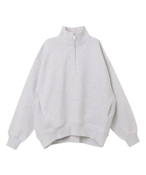 andme（アンドミー）の「裏起毛ハーフジップ長袖スウェットプルオーバー（スウェット・レディース・アイボリー/グレー/チャコールグレー/ベージュ/オートミール・M）」の9枚目の写真